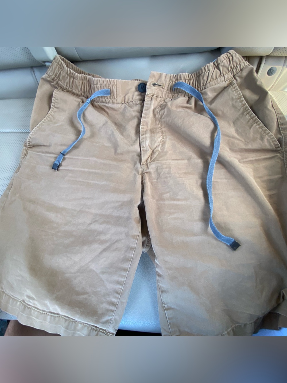 Massimo Dutti Light Brown Drawstring Hybrid Shorts